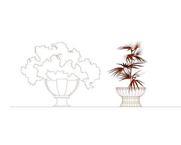 Decoration Flowers & Plants-3 CAD Block – DWG AutoCAD Editable Drawing (Free Download)