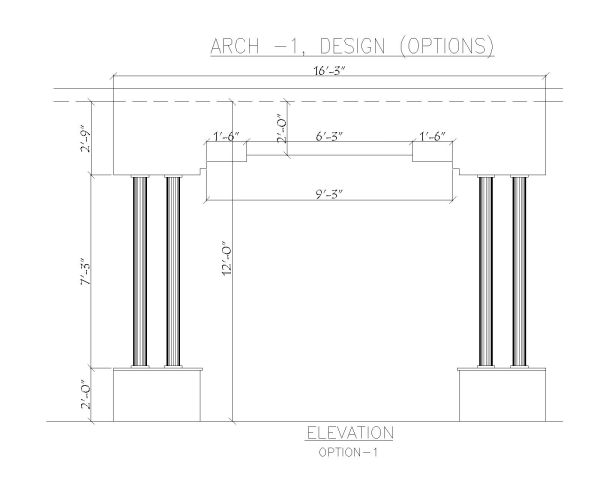 Free AutoCAD 2D Editable Drawings for Different Arches for Building Exteriors - 1 