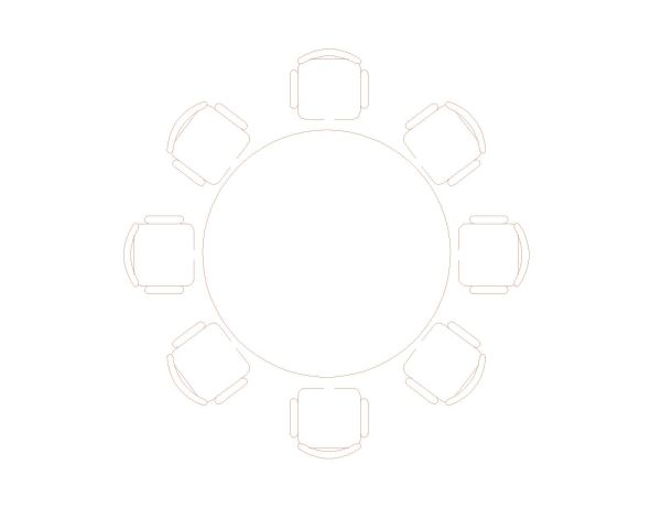 Free AutoCAD 2D Editable Drawings of Dining Set Symbols for AutoCAD - 3