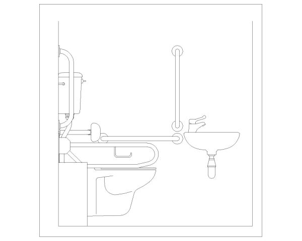 Free AutoCAD 2D Editable Drawings for Disabled Peoples Special Toilet Designs OP_5