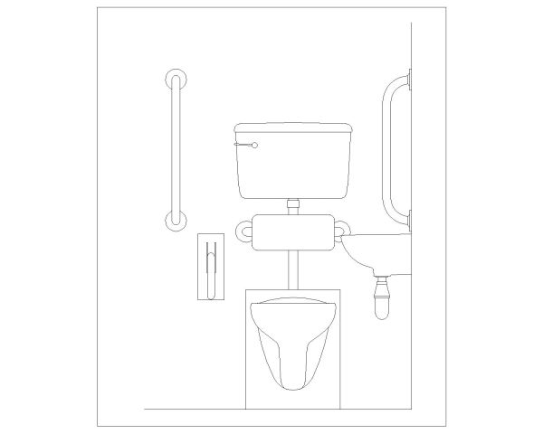 Free AutoCAD 2D Editable Drawings for Disabled Peoples Special Toilet Designs OP_6