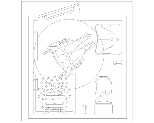 Free AutoCAD 2D Editable Drawings for Disabled Peoples Special Toilet Designs OP_7