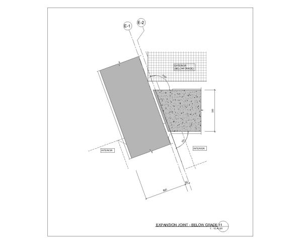 Free AutoCAD 2D Editable Drawings for Expansion Joint Entrance Below Grade - 19