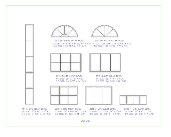 Free AutoCAD 2D Editable Drawings for Door Clear Bevel