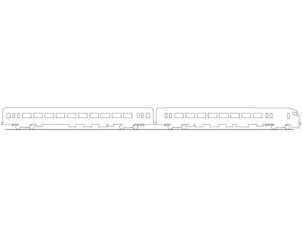Double-Unit Train Elevation-Model Architectural Drawing. CAD block in DWG format free download.