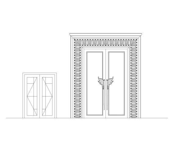 Free AutoCAD 2D Editable Drawings for Double Swing Doors- 12