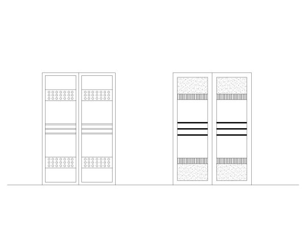 Free AutoCAD 2D Editable Drawings for Double Swing Doors- 3