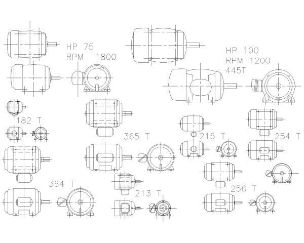 Free AutoCAD 2D Editable Drawings for Electrical Symbology of Motors - 1