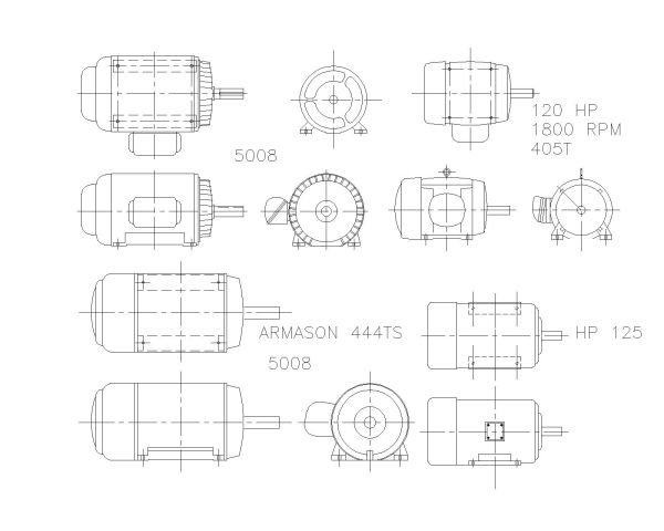 Free AutoCAD 2D Editable Drawings for Electrical Symbology of Motors - 3