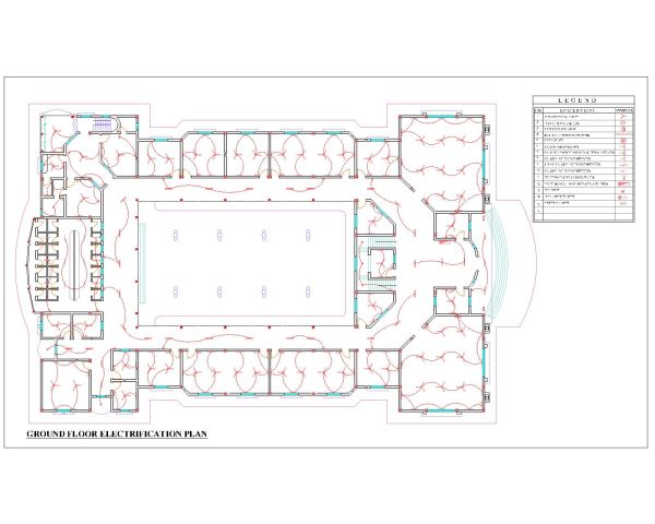 Free AutoCAD 2D Editable Drawings for Electrification Plan for commercial building -1