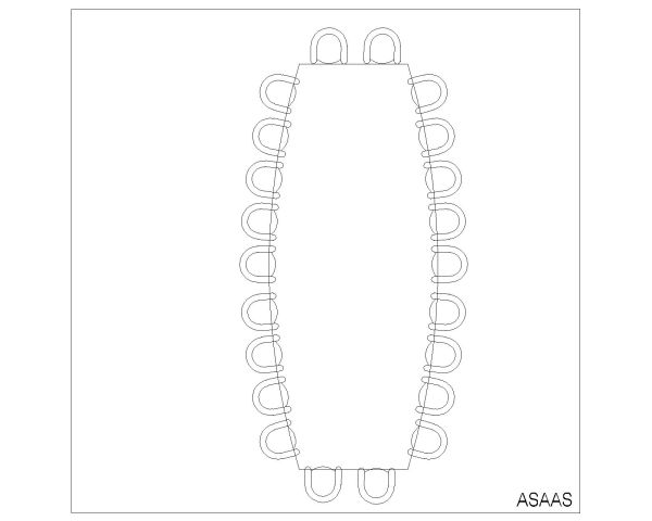 Free AutoCAD 2D Editable Drawings for Elips Shape Meeting & Dining Table_ 13