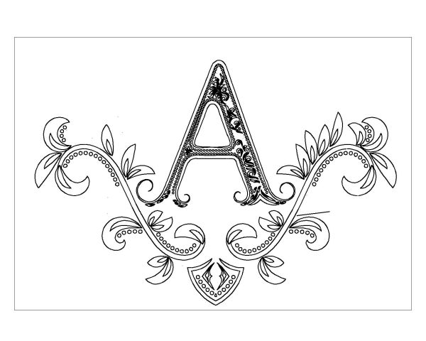 Free AutoCAD 2D Editable Drawings for English Alphabet Arts _ A