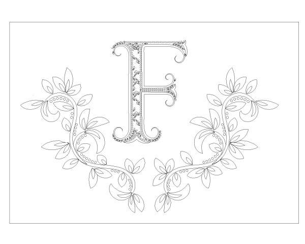 Free AutoCAD 2D Editable Drawings for English Alphabet Arts _ F