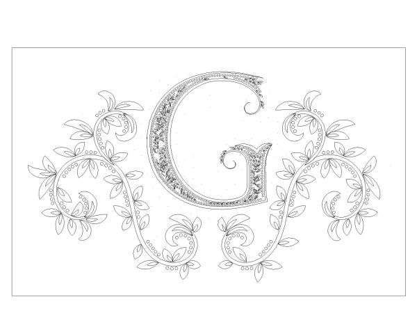Free AutoCAD 2D Editable Drawings for English Alphabet Arts _ G