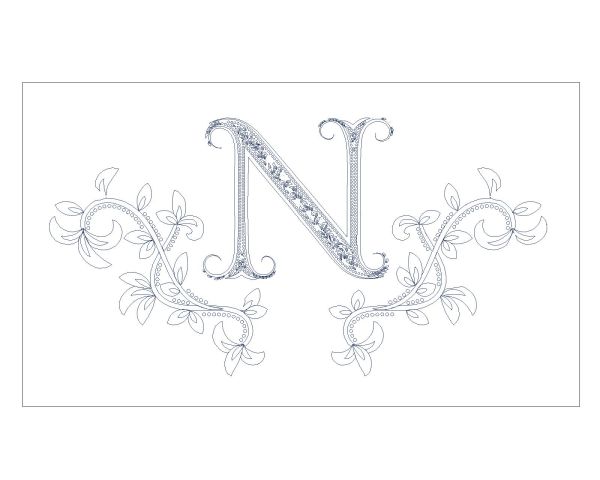 Free AutoCAD 2D Editable Drawings for English Alphabet Arts _ N