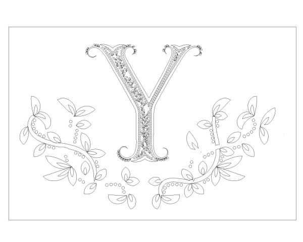 Free AutoCAD 2D Editable Drawings for English Alphabet Arts _ Y