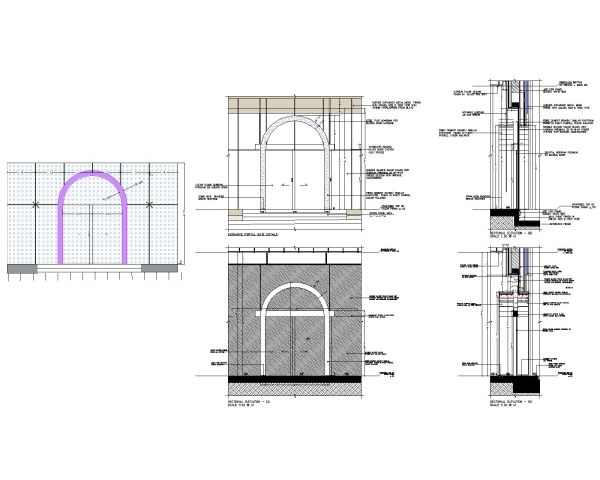 Free AutoCAD 2D Editable Drawings for ENTRANCE PORTAL GATE DETAILS
