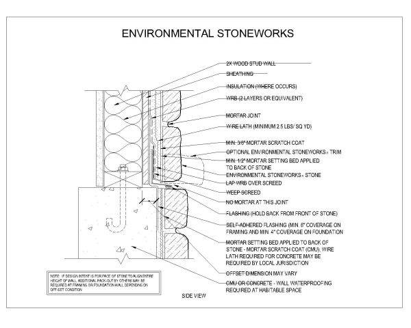 Free AutoCAD 2D Editable Drawings for Environmental Stonework’s Masonry Detail - 8