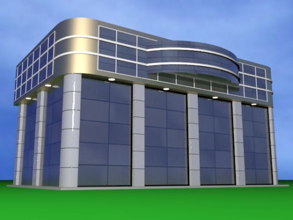 Free AutoCAD 2D Editable Drawings for Facade Exterior 3d Viw for a commercial building