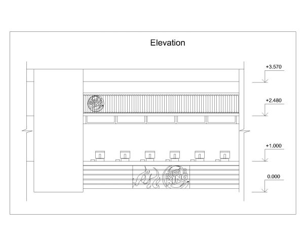Free AutoCAD 2D Drawings of Fast food Kitchen Customer Counter Plan - 1