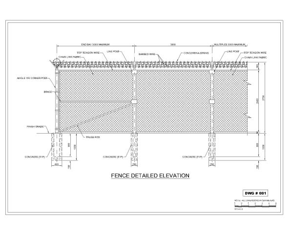 Free AutoCAD 2D Editable Drawings for Fence Design - 1
