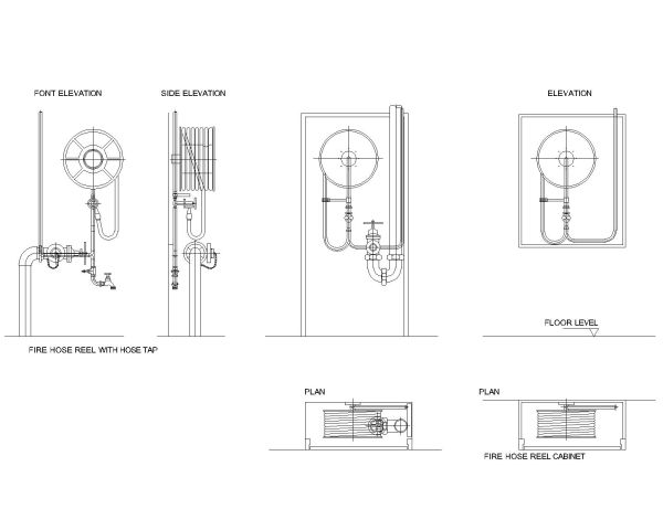 Fire Hydrants View-Model Architectural Drawing. CAD block in DWG format free download.