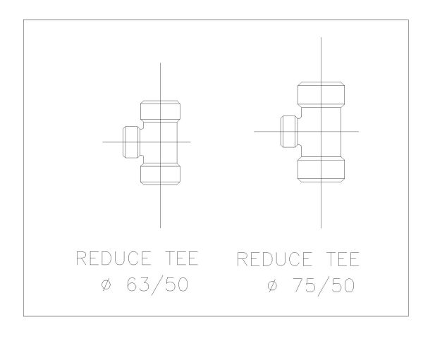 Free AutoCAD 2D Editable Drawings for Fitting Elbows Tee Reducers PVC_ 13