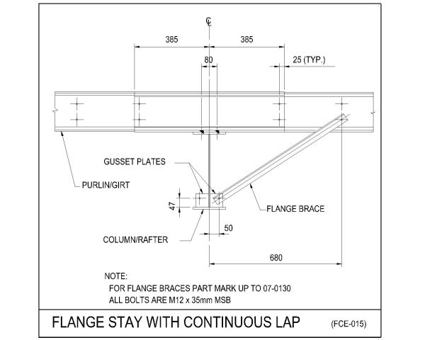 FLANGE STAY WITH CONTINUOUS LAP Model Architectural Drawing. CAD block in DWG format free download.