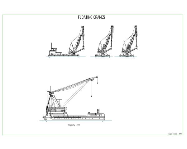 Free AutoCAD 2D Editable Drawings for Heavy Floating Cranes