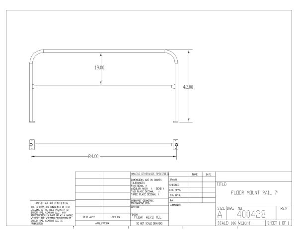 Free AutoCAD 2D Editable Drawings for Floor Mounted Railings-6