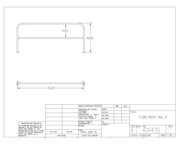 Free AutoCAD 2D Editable Drawings for Floor Mounted Railings-7
