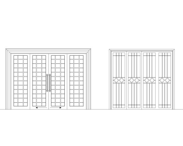 Free AutoCAD 2D Editable Drawings for Folding Wooden Doors -2