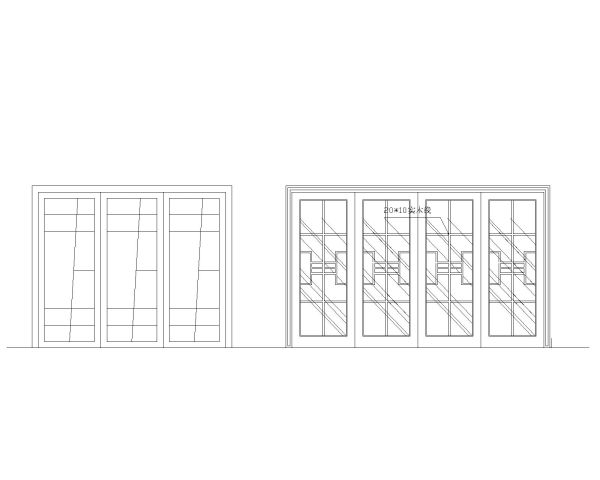 Free AutoCAD 2D Editable Drawings for Folding Wooden Doors -3