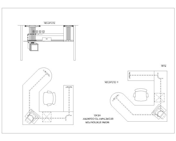 Free AutoCAD 2D Drawings for “Work Station Design with MDF Wooden & Polished-17
