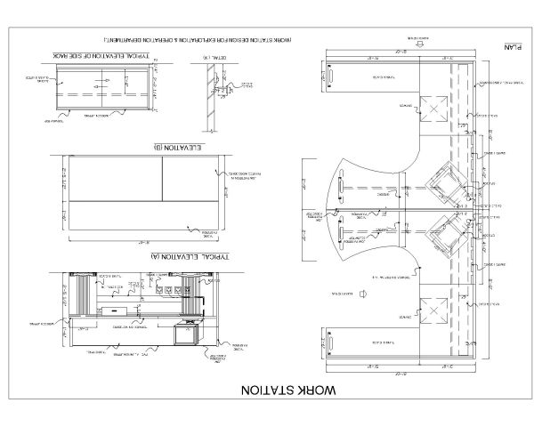 Free AutoCAD 2D Drawings for “Work Station Design with MDF Wooden & Polished-39