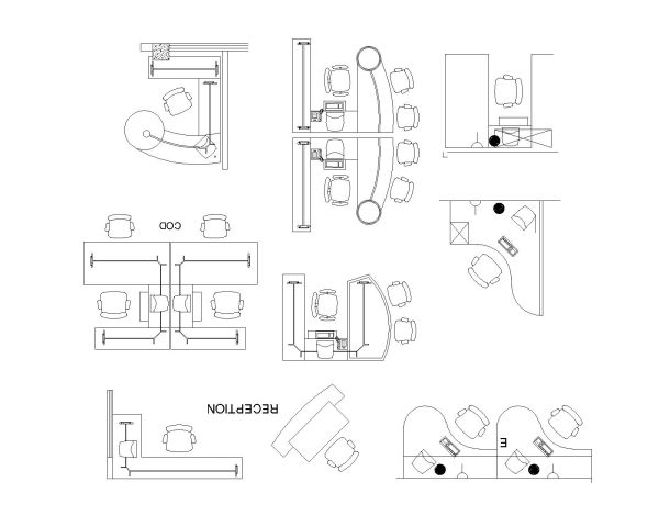 Free AutoCAD 2D Drawings for “Work Station Design with MDF Wooden & Polished-42