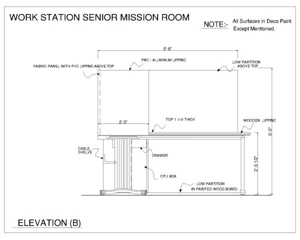 Free AutoCAD 2D Drawings for “Work Station Design with MDF Wooden & Polished-46
