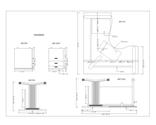 Free AutoCAD 2D Drawings for “Work Station Design with MDF Wooden & Polished-3