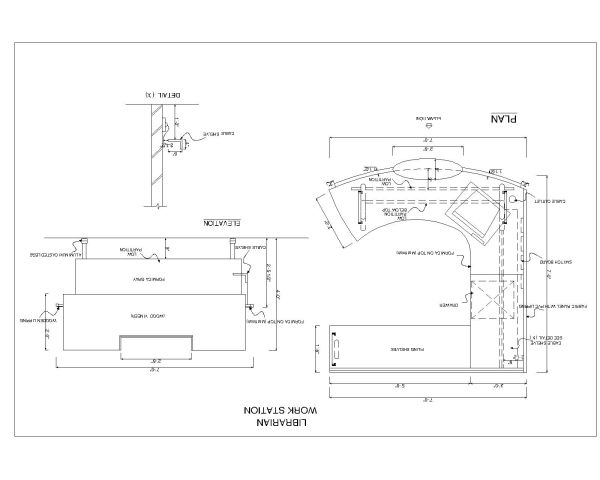 Free AutoCAD 2D Drawings for “Work Station Design with MDF Wooden & Polished-7