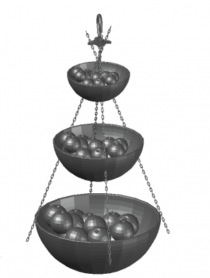 Medium sized designed fruit bowl 3d model .dwg format
