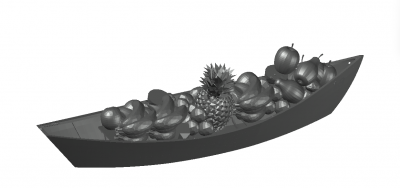 fruit bowl with a small size 3d model .dwg format