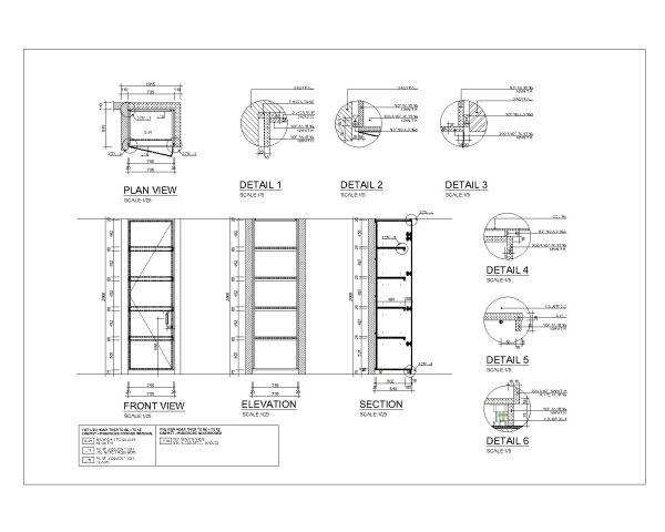 Full height Cabin Architectrural Details CAD Block – DWG AutoCAD Editable Drawing (Free Download)