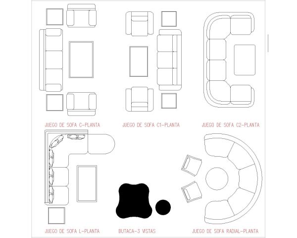 Free AutoCAD 2D Editable Drawings for FURNITURE - SYNCHRONIZED VIEWS-2
