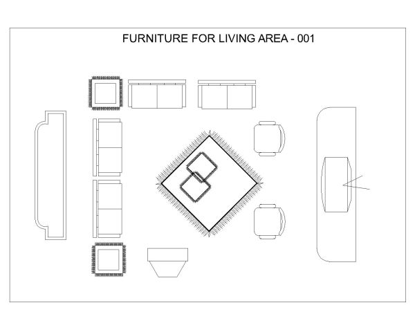 Free AutoCAD 2D Editable Drawings for Furniture for Living Area_01