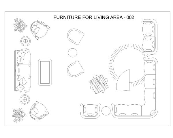 Free AutoCAD 2D Editable Drawings for Furniture for Living Area_02