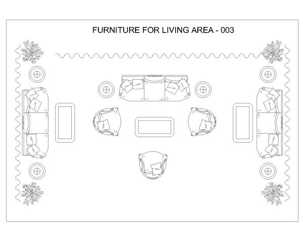 Free AutoCAD 2D Editable Drawings for Furniture for Living Area_03