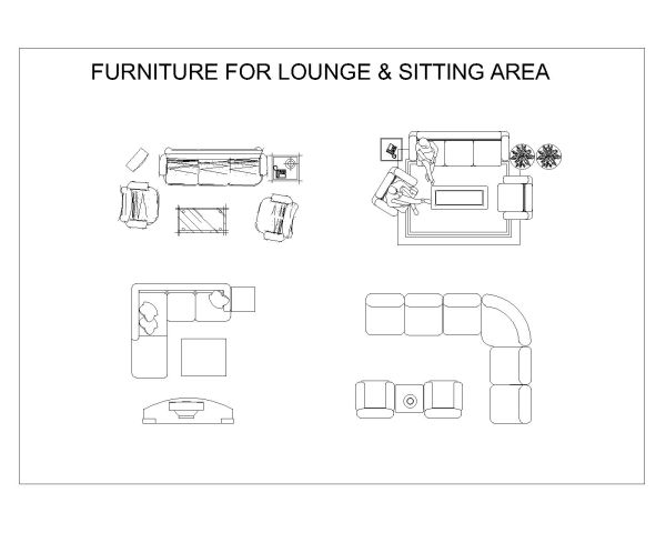 Free AutoCAD 2D Editable Drawings for Furniture for Lounge & Sitting - 10