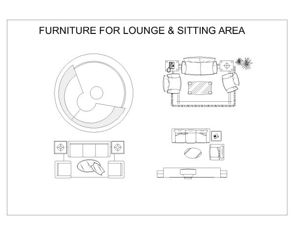 Free AutoCAD 2D Editable Drawings for Furniture for Lounge & Sitting - 11