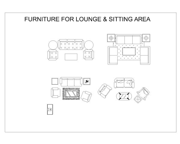 Free AutoCAD 2D Editable Drawings for Furniture for Lounge & Sitting - 12
