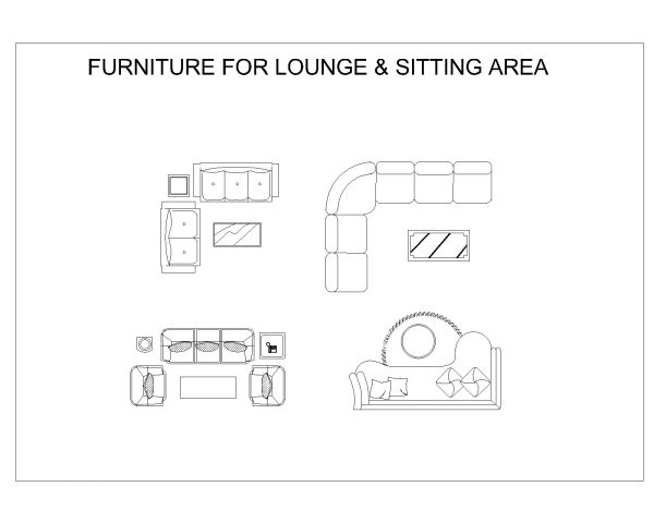 Free AutoCAD 2D Editable Drawings for Furniture for Lounge & Sitting - 18